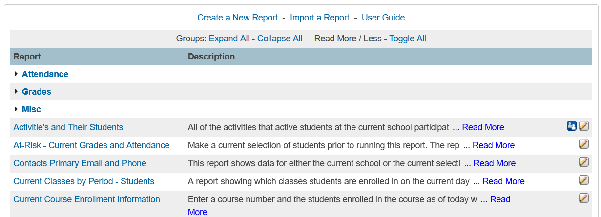sqlReportsHomePage